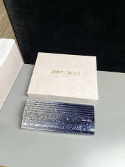 Uubags Jimmy Choo Sweetie Silver & Navy Dégradé Glitter Acrylic Clutch Bag 24x10x5cm - 1