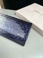 Uubags Jimmy Choo Sweetie Silver & Navy Dégradé Glitter Acrylic Clutch Bag 24x10x5cm - 5