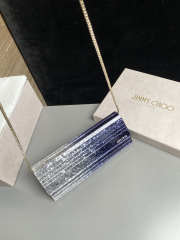 Uubags Jimmy Choo Sweetie Silver & Navy Dégradé Glitter Acrylic Clutch Bag 24x10x5cm - 3
