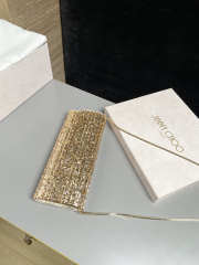 Uubags Jimmy Choo Sweetie Gold Metallic Dégradé Glitter Plexi Clutch Bag 24x10x5cm - 5