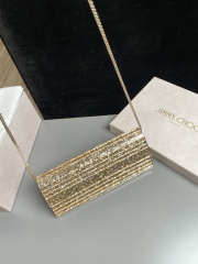 Uubags Jimmy Choo Sweetie Gold Metallic Dégradé Glitter Plexi Clutch Bag 24x10x5cm - 2