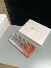Uubags Jimmy Choo Sweetie Silver/ Orange Metallic Dégradé Glitter Plexi Clutch Bag 24x10x5cm - 6