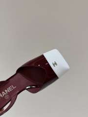 Uubags Chanel Slingback Shoes Glossy Sheepskin & Calfskin In Burgundy & White 6.5cm - 6
