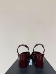 Uubags Chanel Slingback Shoes Glossy Sheepskin & Calfskin In Burgundy & White 6.5cm - 5