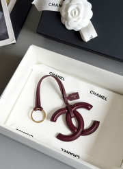 Uubags Chanel Mini Bag Charm Lambskin In Dark Burgundy 7x9.4x0.4cm - 1