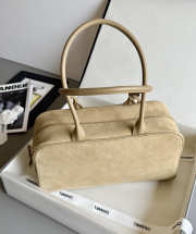 Uubags Chanel Large Bowling Bag Suede Calfskin, Calfskin & Gold-Tone Metal In Light Beige 19x35.5x12.5cm - 6