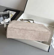 Uubags Chanel Large Bowling Bag Suede Calfskin, Calfskin & Gold-Tone Metal In Dark Grey 19x35.5x12.5cm - 6
