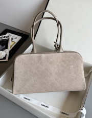 Uubags Chanel Large Bowling Bag Suede Calfskin, Calfskin & Gold-Tone Metal In Dark Grey 19x35.5x12.5cm - 2