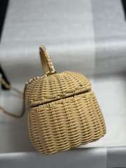 Uubags Chanel Vanity Case Braided Rattan & Gold-Tone Metal In Beige 11.5x19.5x11cm - 3