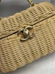 Uubags Chanel Vanity Case Braided Rattan & Gold-Tone Metal In Beige 11.5x19.5x11cm - 4