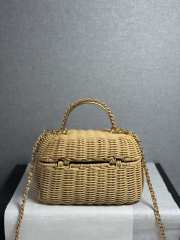 Uubags Chanel Vanity Case Braided Rattan & Gold-Tone Metal In Beige 11.5x19.5x11cm - 6