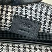 Uubags Fendi Black/ Moro FF Embroidered Canvas Baguette Crossbody Bag 19x5x11cm - 4