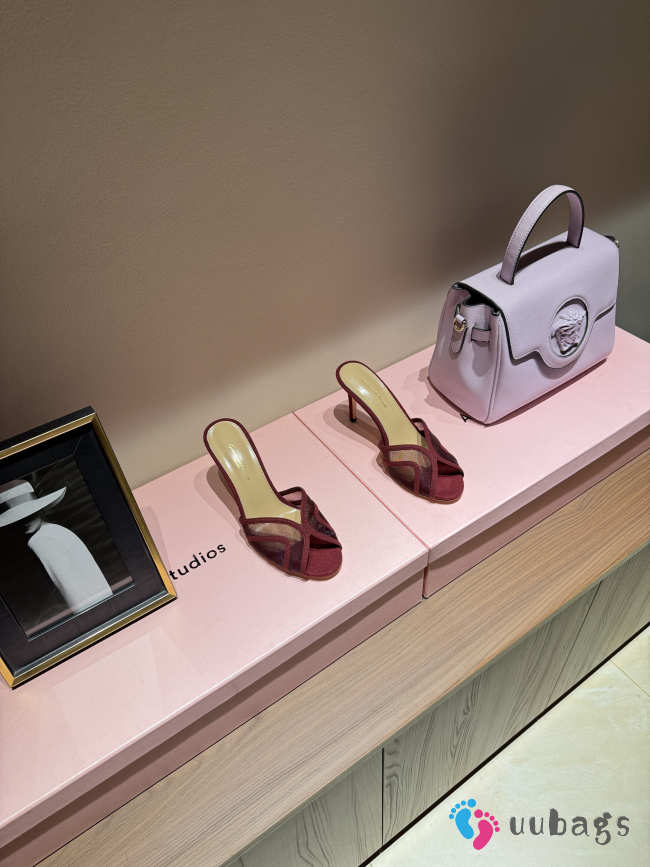 Uubags Gianvito Rossi mules in burgundy 8.5cm - 1