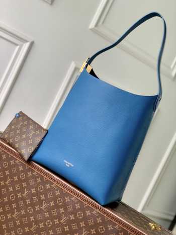 Uubags Louis Vuitton M24856 MM Low Key Hobo Bag In Blue 31x35x18cm