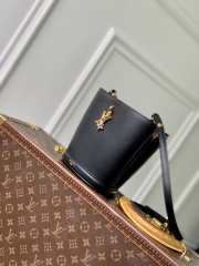 Uubags Louis Vuitton M27260 LV Bloom Mini Hobo In Black Calfskin Leather 16x17.5x11cm - 4