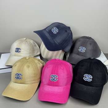Uubags Chanel 22P Denim Sequin CC Blue Logo Baseball Cap