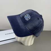 Uubags Chanel 22P Denim Sequin CC Blue Logo Baseball Cap - 5
