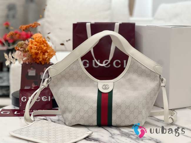 Uubags Gucci Giglio small tote bag in ivory GG canvas 25x20x15cm - 1