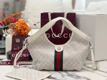 Uubags Gucci Giglio small tote bag in ivory GG canvas 25x20x15cm