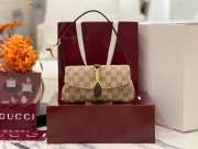 Uubags Gucci Jackie small shoulder bag in sand and brown GG canvas 21.5x11.5x2cm - 1