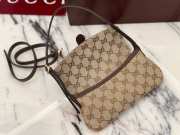 Uubags Gucci Jackie small shoulder bag in sand and brown GG canvas 21.5x11.5x2cm - 4