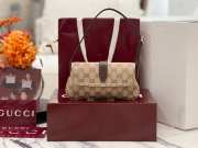 Uubags Gucci Jackie small shoulder bag in sand and brown GG canvas 21.5x11.5x2cm - 3