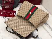 Uubags Gucci Paparazzo medium top handle bag in sand and brown GG canvas 32x24x17cm - 3