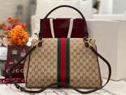 Uubags Gucci Paparazzo large top handle bag in sand and brown GG canvas 37x29x13cm - 6