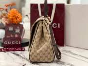 Uubags Gucci Paparazzo large top handle bag in sand and brown GG canvas 37x29x13cm - 4