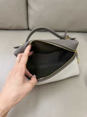 Uubags Loro Piana Extra Bag L23 Cotton, Linen In Grey/ Natural/ Sun Gold 23x12x7cm - 4