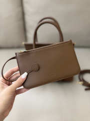Uubags Loro Piana Loom Bag L25 Cotton, Linen In Colour Vicuna/Dark Vicuna/Sun Gold 18x12.5x6.5cm - 5