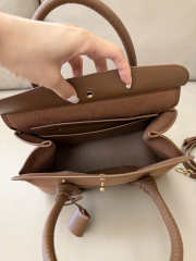Uubags Loro Piana Loom Bag L25 Cotton, Linen In Colour Vicuna/Dark Vicuna/Sun Gold 18x12.5x6.5cm - 4