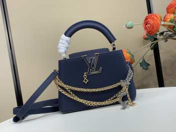 Uubags Louis Vuitton M27312 Capucines PM Bag In Navy 21x13.6x8cm
