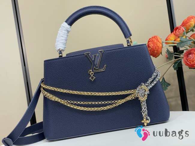 Uubags Louis Vuitton M28203 Capucines MM Bag In Navy 31.5x20x11cm - 1