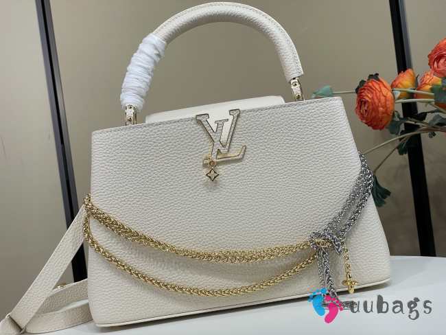 Uubags Louis Vuitton M28203 Capucines MM Bag In White 31.5x20x11cm - 1