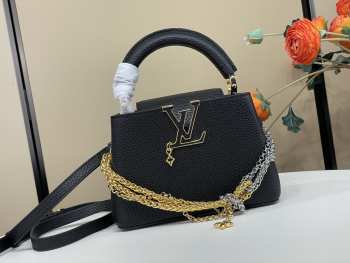 Uubags Louis Vuitton M27312 Capucines PM Bag In Black 21x13.6x8cm