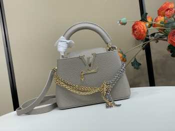 Uubags Louis Vuitton M27312 Capucines PM Bag In Grey 21x13.6x8cm