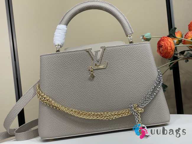Uubags Louis Vuitton M28203 Capucines MM Bag In Grey 31.5x20x11cm - 1