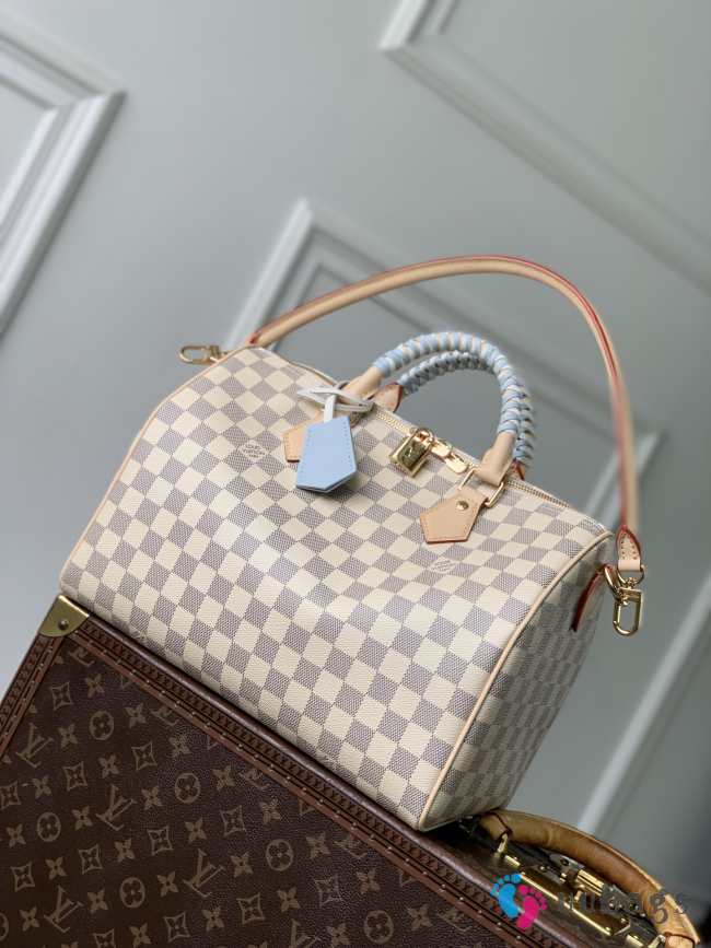 Uubags Louis Vuitton N40908 Speedy 30 Soft Bag Damier Azur Canvas 30x21x17cm - 1