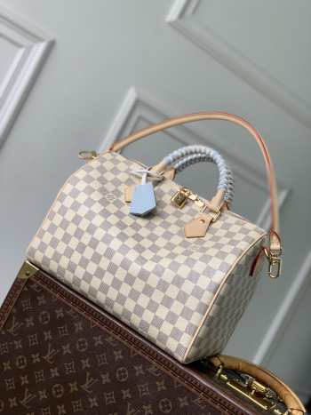 Uubags Louis Vuitton N40908 Speedy 30 Soft Bag Damier Azur Canvas 30x21x17cm