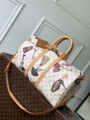 Uubags Louis Vuitton M28780 Keepall Bandoulière 45 Monogram Dune Linen-and-cotton Coated Canvas 45x27x20cm - 1