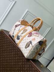Uubags Louis Vuitton M28780 Keepall Bandoulière 45 Monogram Dune Linen-and-cotton Coated Canvas 45x27x20cm - 6
