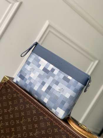 Uubags Louis Vuitton M28846 Pochette Voyage Souple Bag In Denim Blue 30x21x7.5cm