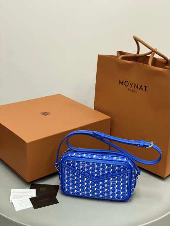 Uubags Moynat Camera Bag In Blue Canvas M 22x14x6.5cm