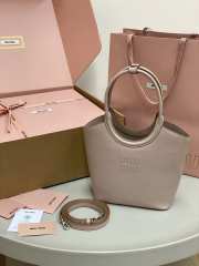 Uubags Miu Miu Ivy Leather Handbag In Cameo 19x17x8cm - 1