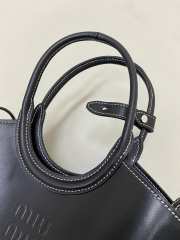 Uubags Miu Miu Ivy Leather Handbag In Black 19x17x8cm - 3