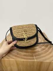 Uubags YSL Kaia Raffia Medium Bag In Natural/ Black 18x15.5x5.5cm - 1
