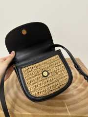 Uubags YSL Kaia Raffia Medium Bag In Natural/ Black 18x15.5x5.5cm - 6