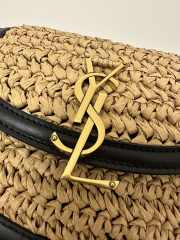 Uubags YSL Kaia Raffia Medium Bag In Natural/ Black 18x15.5x5.5cm - 5