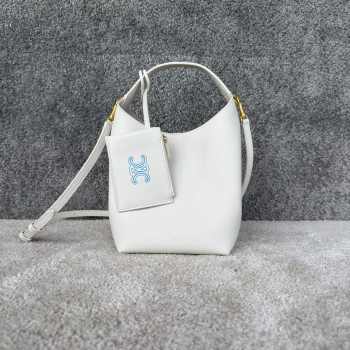 Uubags Celine Small Hobo Bag In White Supple Smooth Calfskin 18x31x6cm